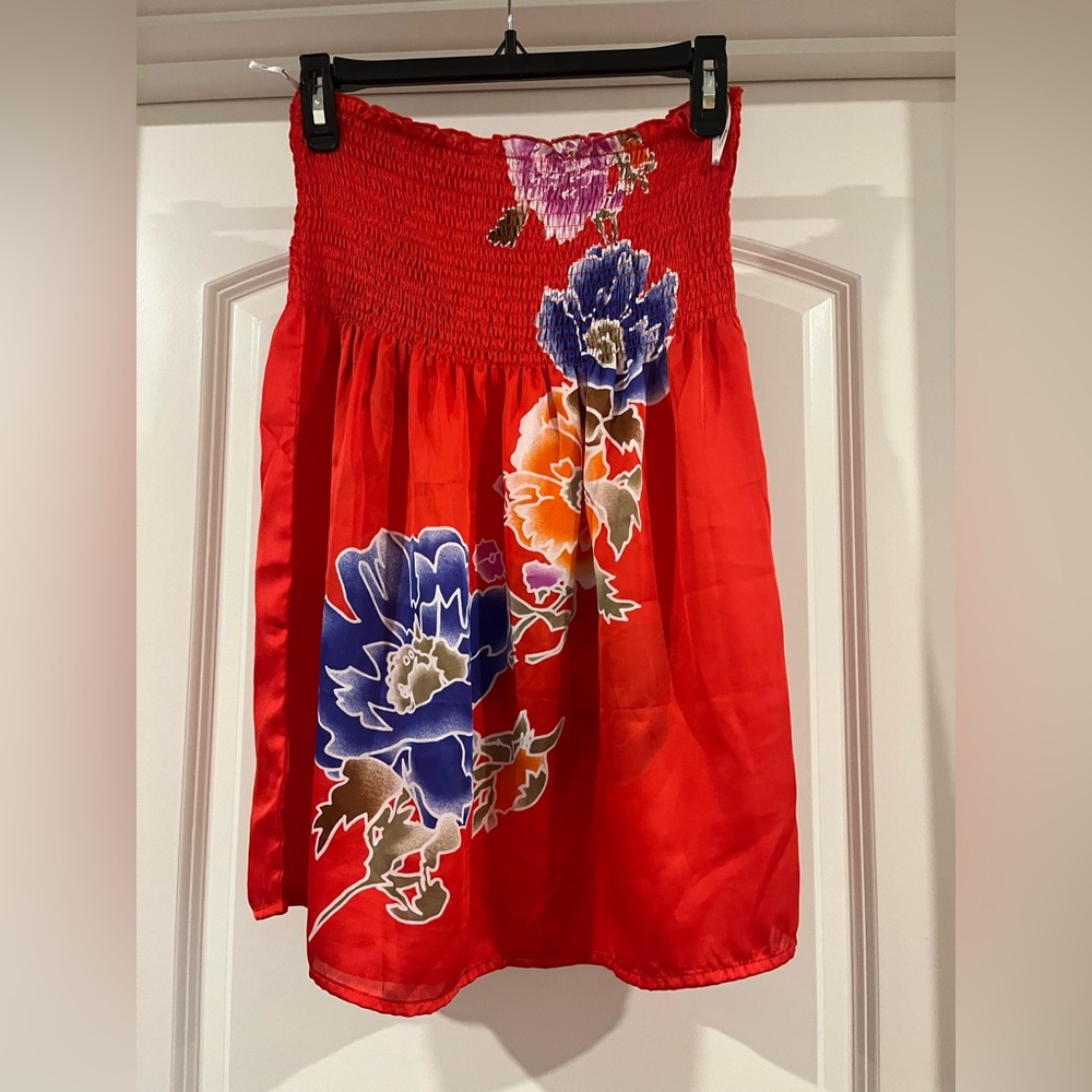 Floral Red tube top